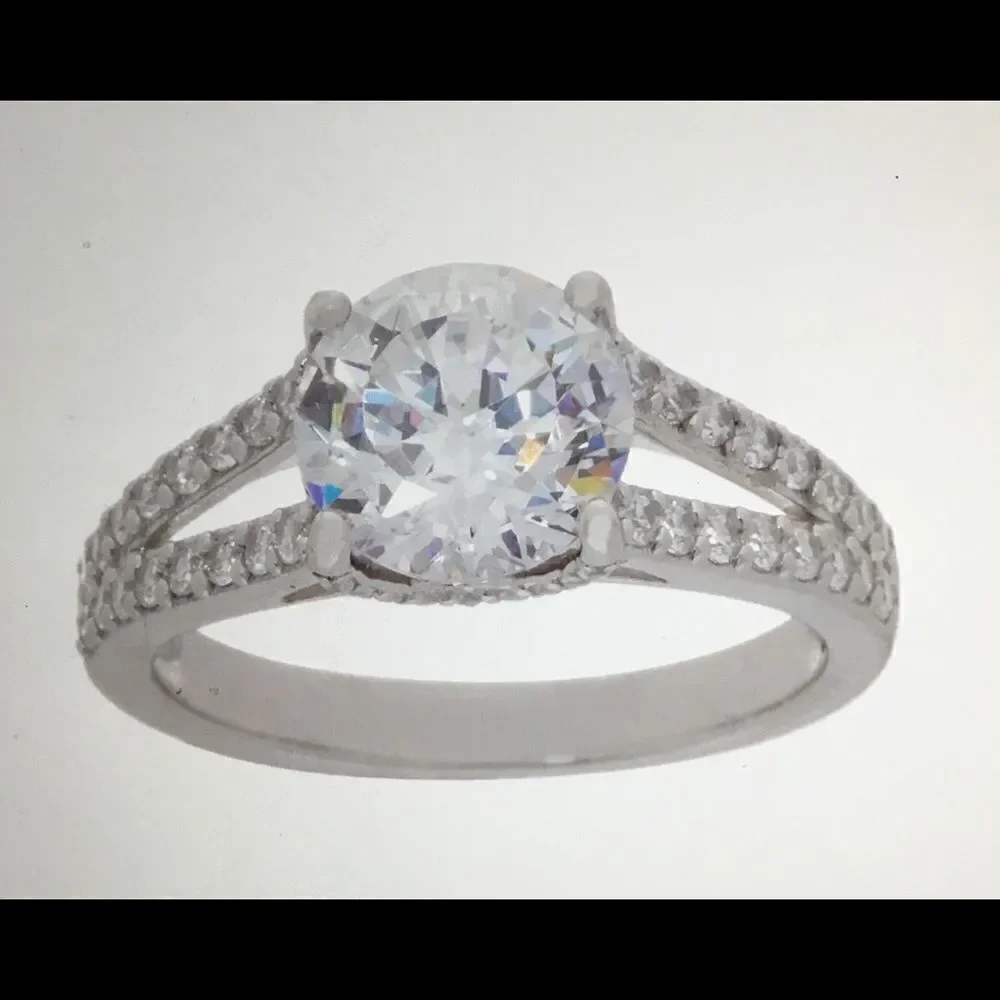 3 Ct. Round Solitaire Diamonelle Split Band Ring